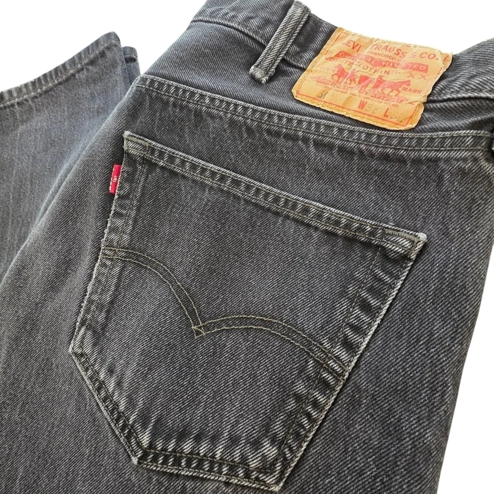 Levi’s 501 Button Fly Black Jeans 38x32 Made in Mexico | Vintage Straight Fit